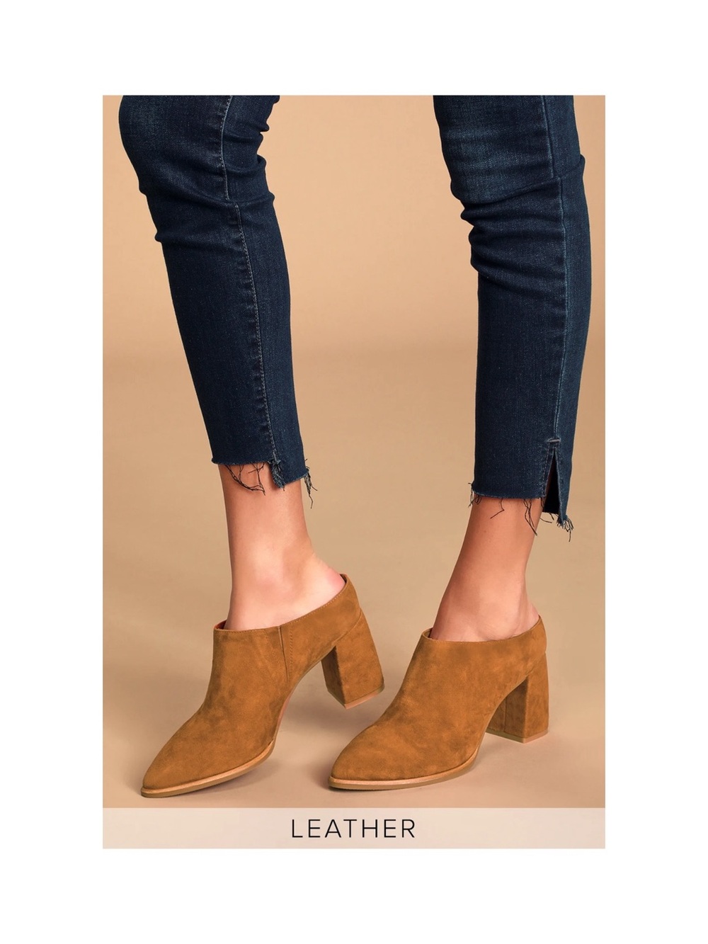 Sbicca Morrow Whiskey Suede Leather Pointed-Toe Mules Size 8 NEW